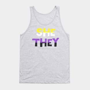 Nonbinary Flag She/They Tank Top